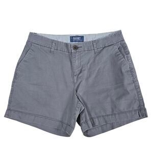Old Navy Everyday Shorts Women 2 Gray Stretch Cotton Casual Chino Minimalist